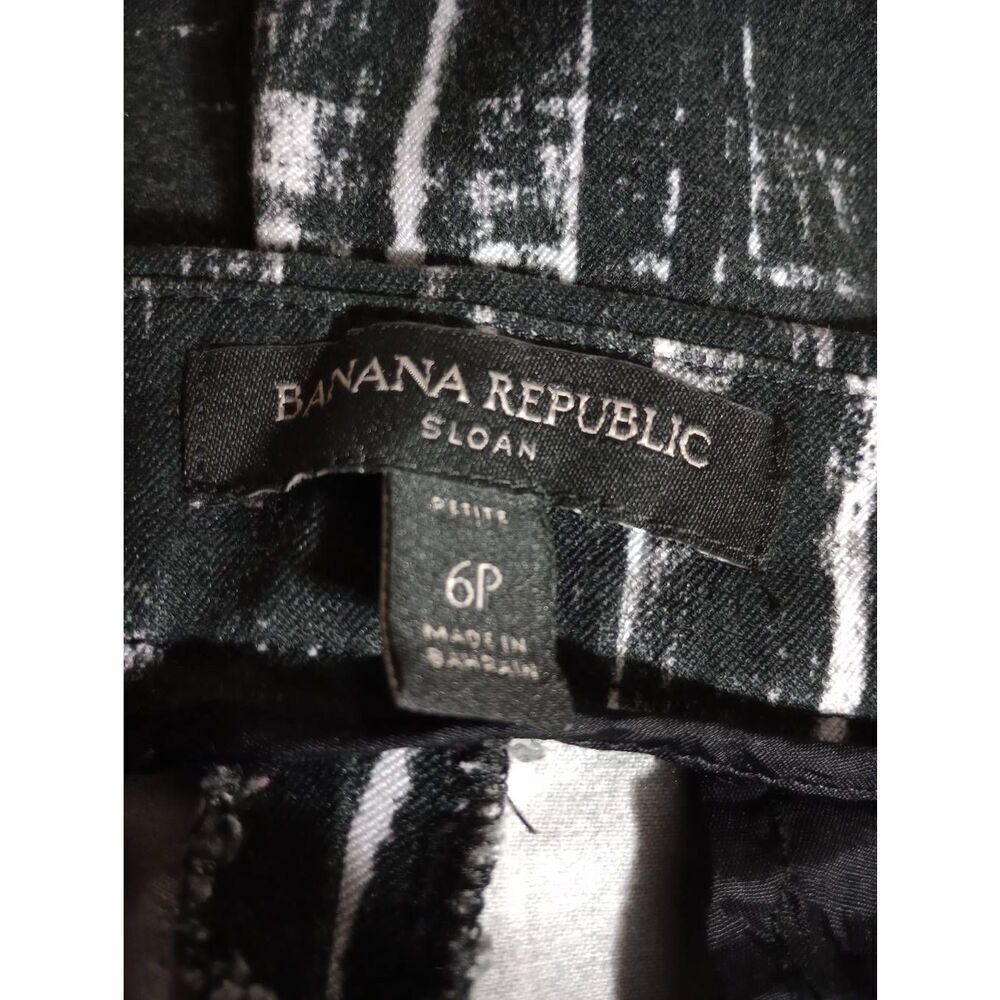 Banana Republic Pants Ladies 6 Petite Sloan Black White - Picture 7 of 9